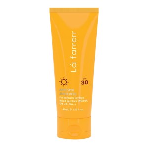ضد آفتاب بی رنگ لافارر spf30 مناسب پوست خشک ml40