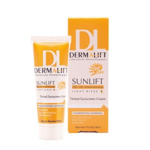 درمالیفت کرم ضدافتاب رنگی پوست خشک شماره 1 spf50