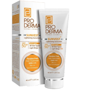 ضدآفتاب و روشن کننده بژروشن پرودرماspf50مناسب انواع پوستml40