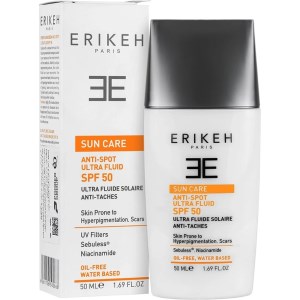 ضدآفتاب و ضدلک بی رنگ اریکه SPF50مناسب انواع پوستml50