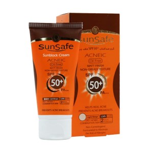 ضدآفتاب بی رنگ سان سیف spf50مناسب پوست چرب ml50