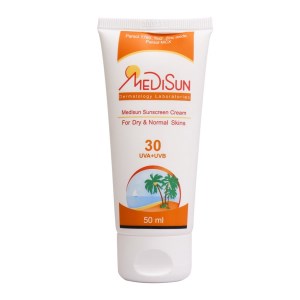 مدیسان کرم ضد آفتاب Spf 30 بی رنگ (پوست خشک) 50 میل