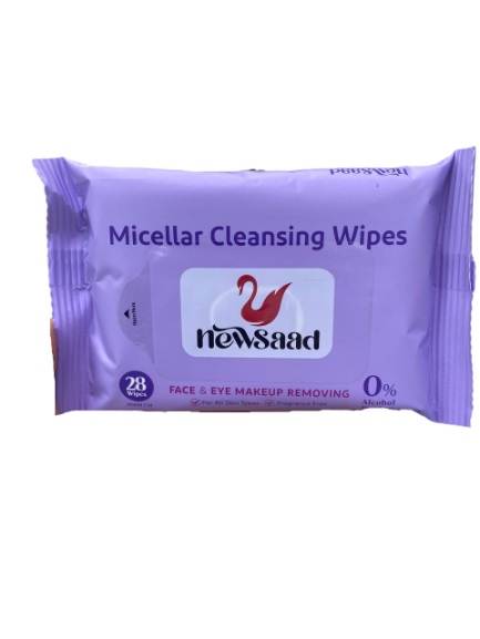 دستمال مرطوب پاک کننده آرایش میسلار نیوساد 28 عددی