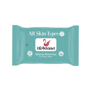 دستمال مرطوب پاک کننده آرایش صورت و چشم انواع پوست نیوساد 28عددی