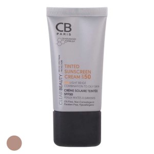 کرم ضدآفتاب رنگی بژ روشن مناسب پوست های مختلط تا چرب spf50 سی بی پاریس 40 میل