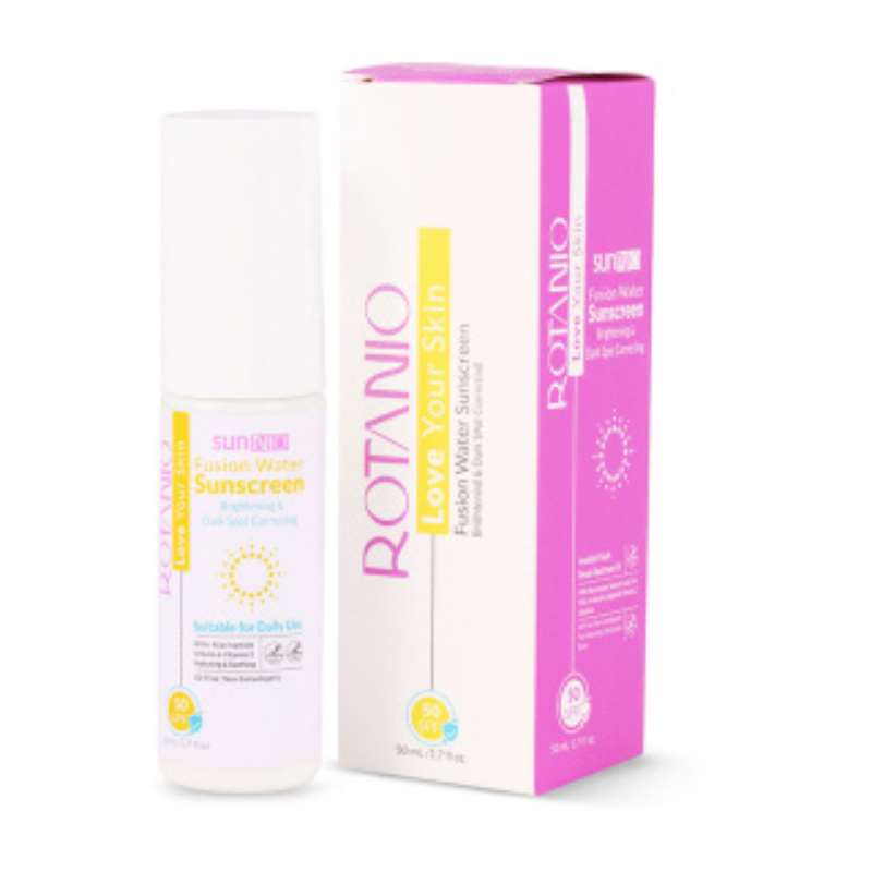 ضدآفتاب فیوژن واتر بی رنگ روتانیو SPF50 مناسب پوست مستعد لکml50