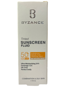 فلوئید ضدآفتاب رنگی(بژطبیعی) بیزانسspf50 مناسب پوست چرب ml40