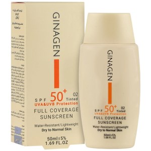 ضدآفتاب رنگی (02) ژیناژن SPF50 مناسب پوست خشک ml50