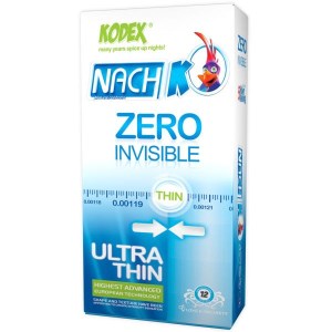 کاندوم کدکس مدل ZERO INVISIBLE بسته 12 عددی