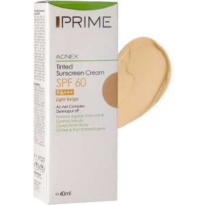 پریم کرم ضد افتاب 60 فاقد چربی رنگی بژ روشن