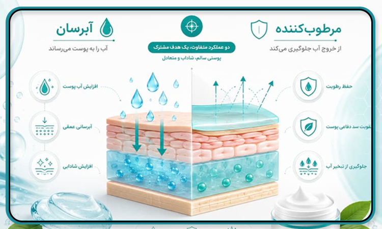 تفاوت-بین-کرم-های-آبرسان-و-مرطوب-کننده-