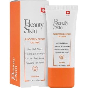 ضدآفتاب بی رنگ بیوتی اسکین spf50 مناسب پوست چرب ml50